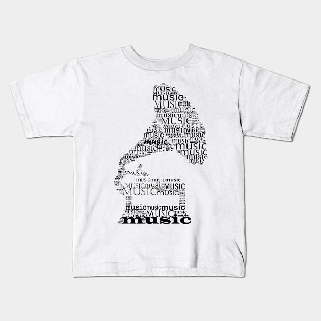 Typographic Gramophone Kids T-Shirt by hedehede